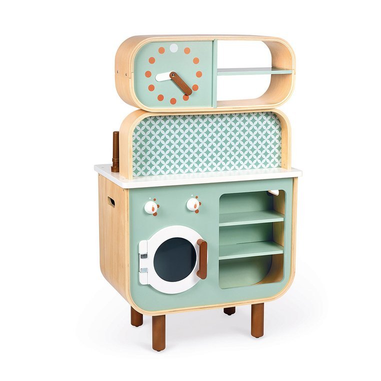 Janod Dwustronna Drewniana Kuchnia z Pralką 2w1 3+