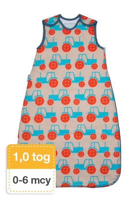 Gro Company, Śpiworek Grobag Trundling Tractors, grubość 1 tog, 0-6 m-cy