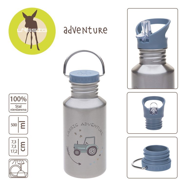 Lassig Bidon ze stali nierdzewnej Adventure Traktor 500ml 3+