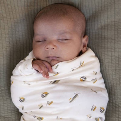 Little Dutch Ręcznik Sailors Bay White 75x75cm 0+ | Fabryka Wafelków