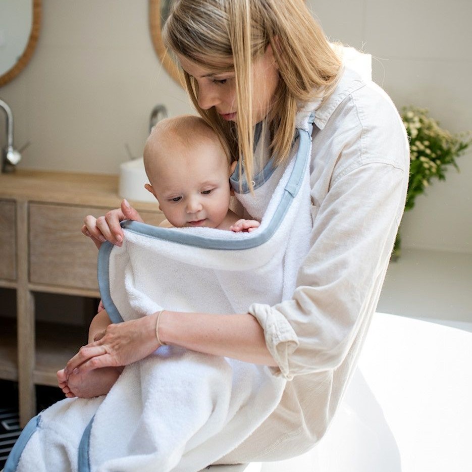 Poofi Ręcznik Teddy Dusty Blue dla niemowląt 0+