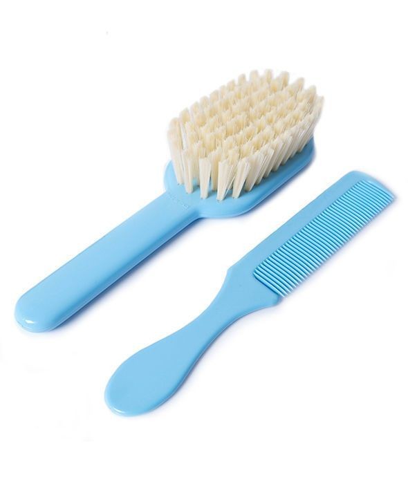 Poupy, Zestaw Szczotka i Grzebień do Włosów dla Niemowląt, Niebieski, 0m+