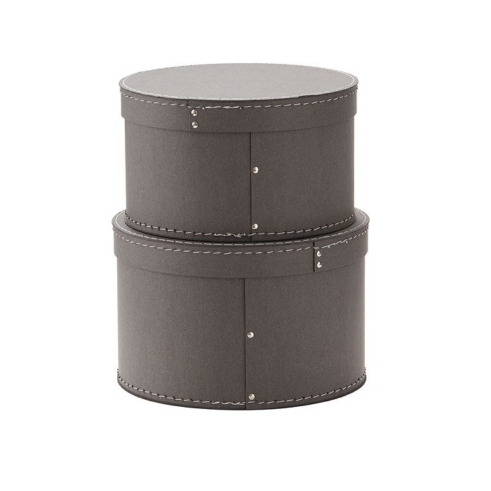 Kids Concept Pudełka Kartonowe Okrągłe 2 szt Grey 0+