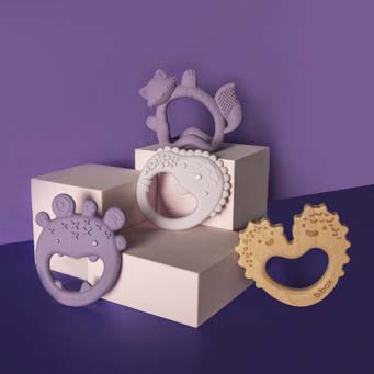 B.Box Gryzaki Sensoryczne Trio Piwonia 0+