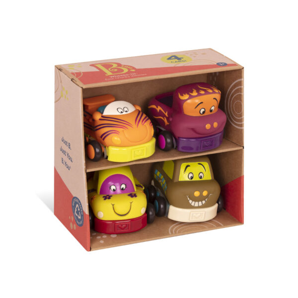 B.Toys Samochodziki Wheeee-ls!  Zestaw 4 Samochodzików Pull-Back 1+