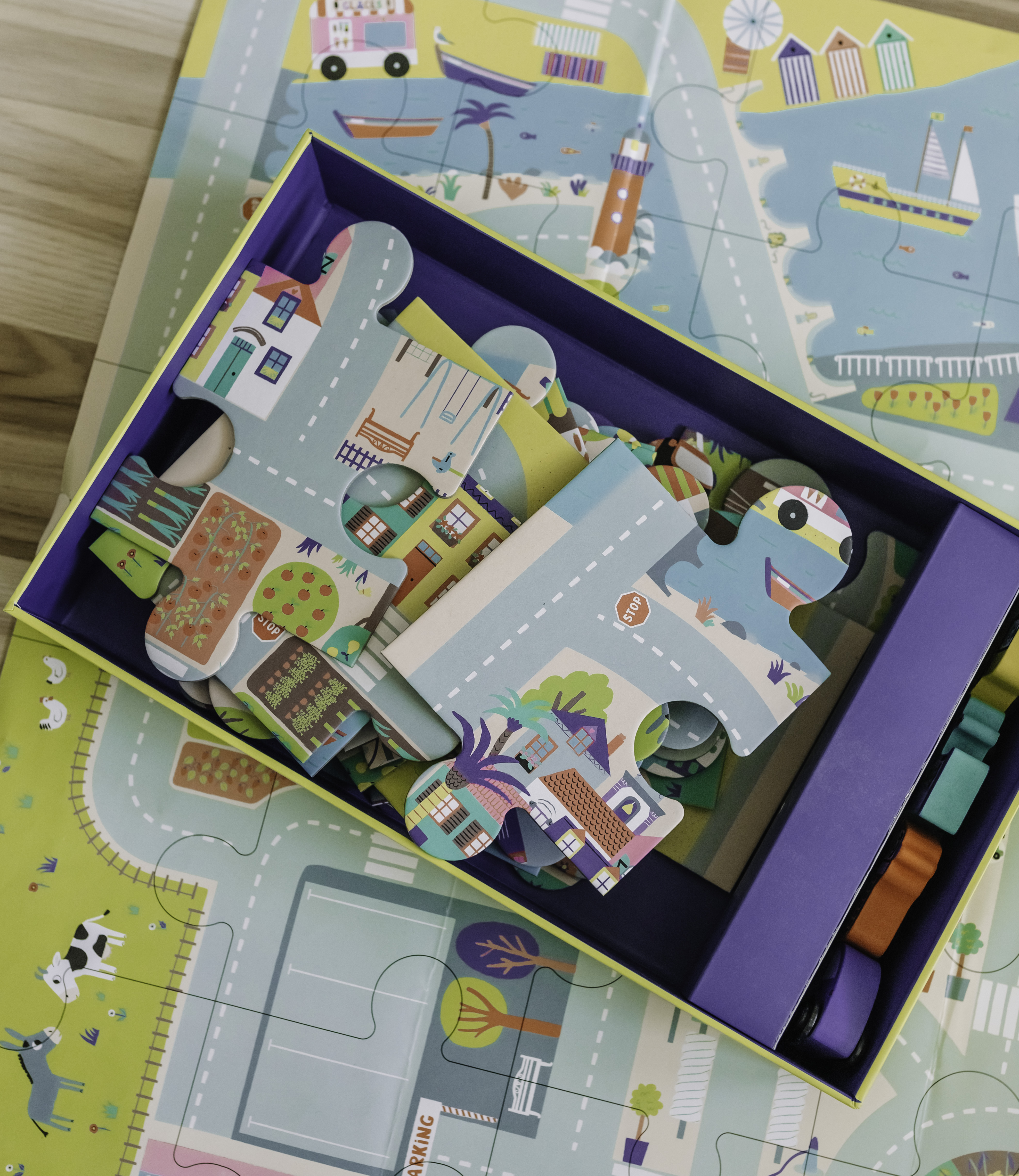 Auzou Puzzle Duże Miasto z Autkami 3+