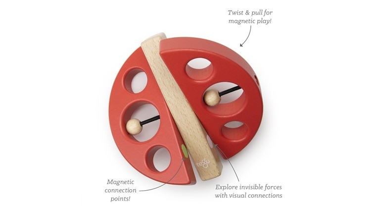 Tegu Klocki Magnetyczne BABY & TODDLER Swivel Bug Red 1+