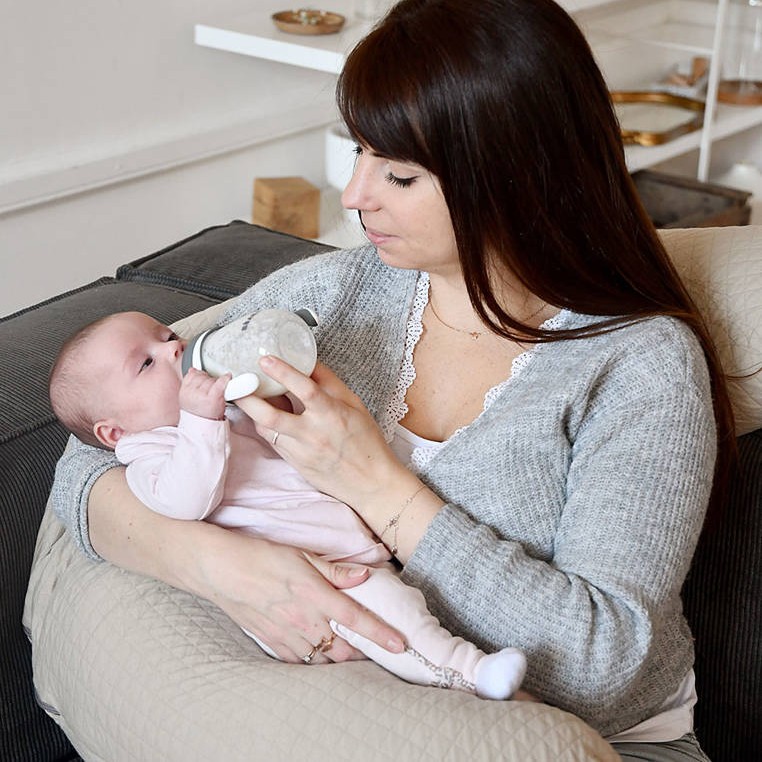 Beaba Butelka treningowa 2w1 Tritan 210ml Mineral grey 6m+