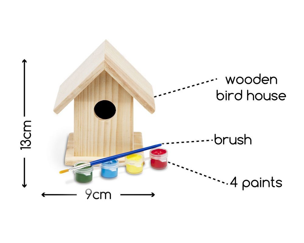 BS Toys Domek dla ptaków DIY z farbami 3+
