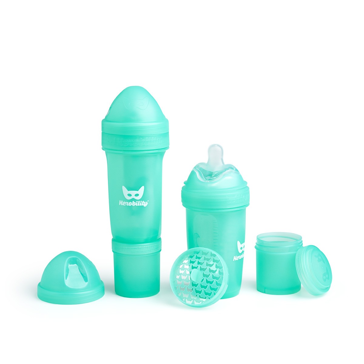 Herobility Butelka antykolkowa Herobottle 240ml turkusowa 2+