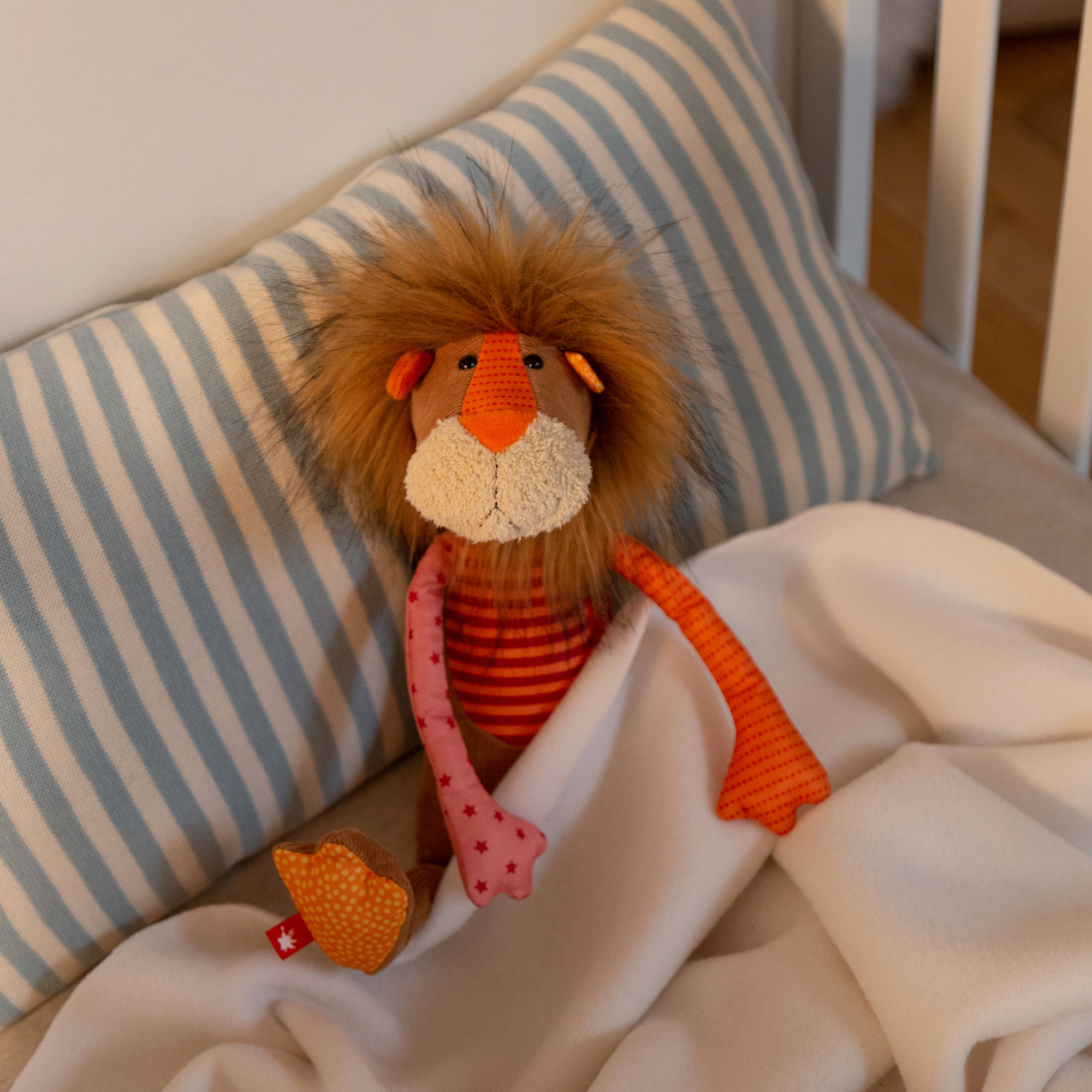 Pierwsza przytulanka Lew – patchworkowa maskotka 32 cm | sigikid