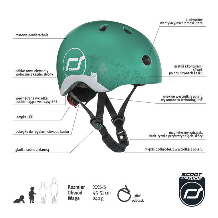 Scootandride Kask Ochronny Forest Owl XXS-S 1-5 lat