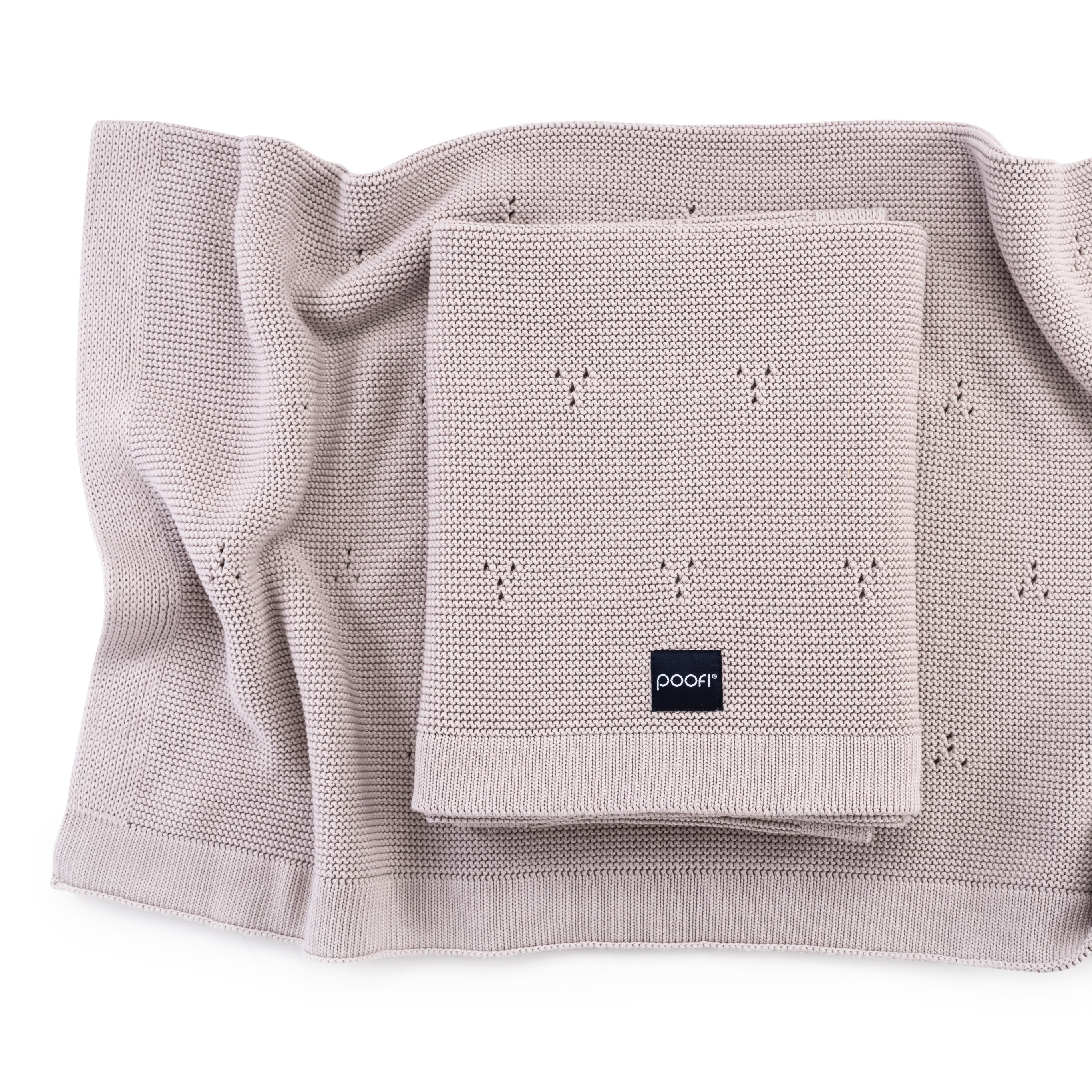 Poofi Kocyk bawełniany Paris jasny beż 80x100cm