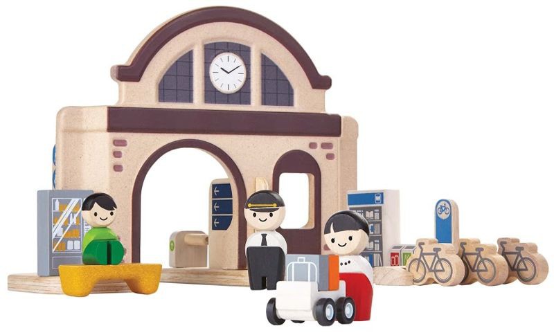 Plan Toys Stacja Kolejowa Drewniana 3+ | Fabryka Wafelków