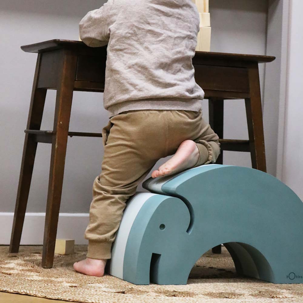 Zabawka ruchowa wspierająca sensorykę i motorykę Słoń bObles M Green haze