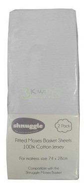 Shnuggle Prześcieradło Kremowe 2 szt. do kosza Mojżeszowego