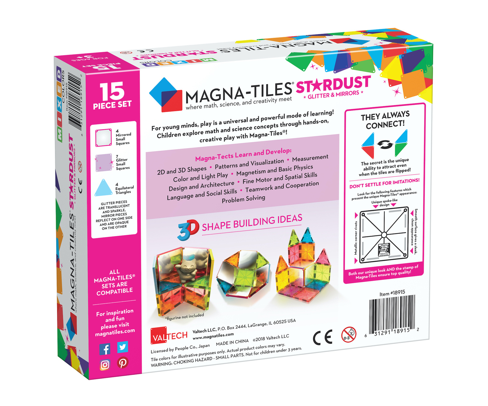 Magna-Tiles Klocki Magnetyczne Stardust 15 el. 3+