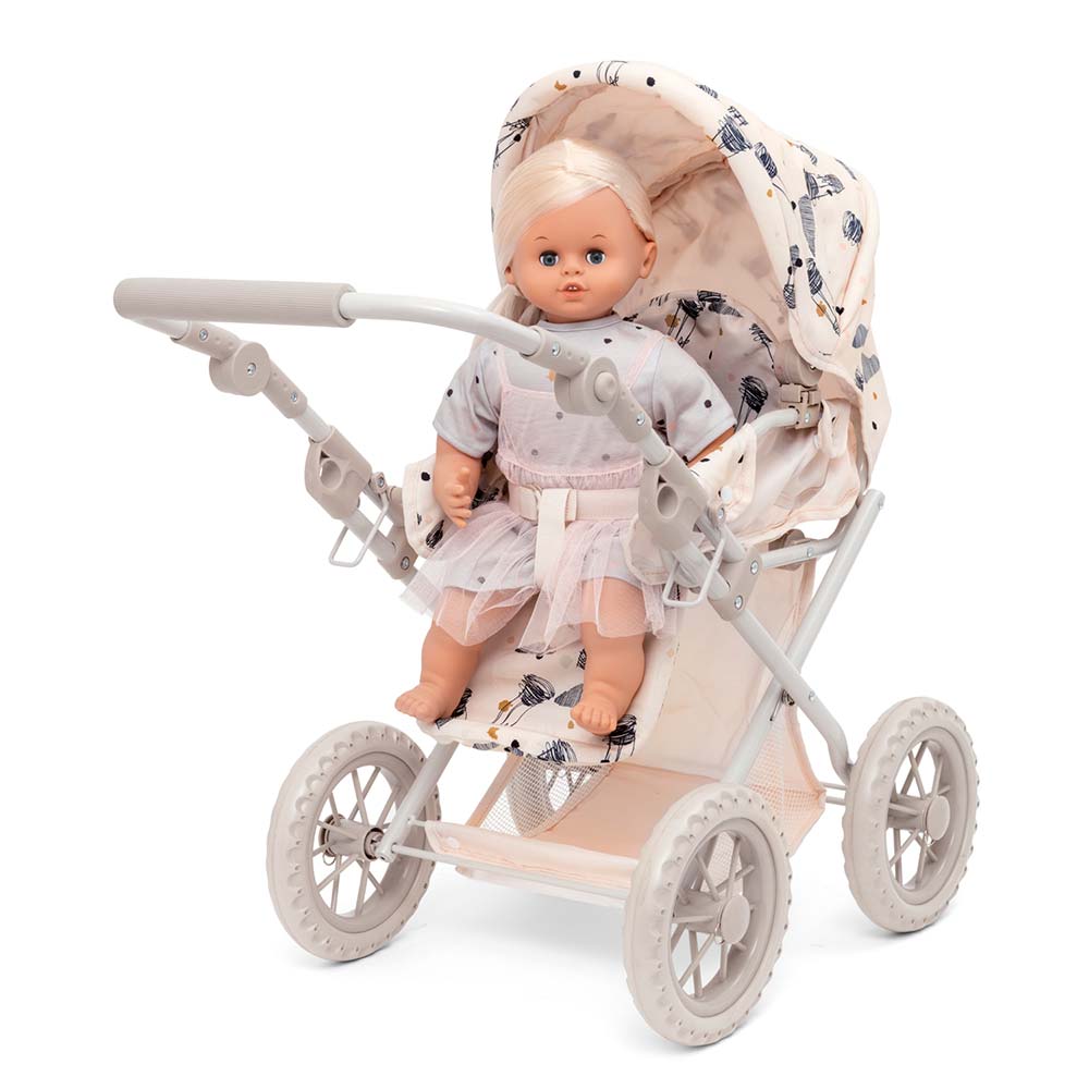 Wózek dla lalek 3 w 1, gondola, spacerówka i nosidełko, zabawka, Skrallan