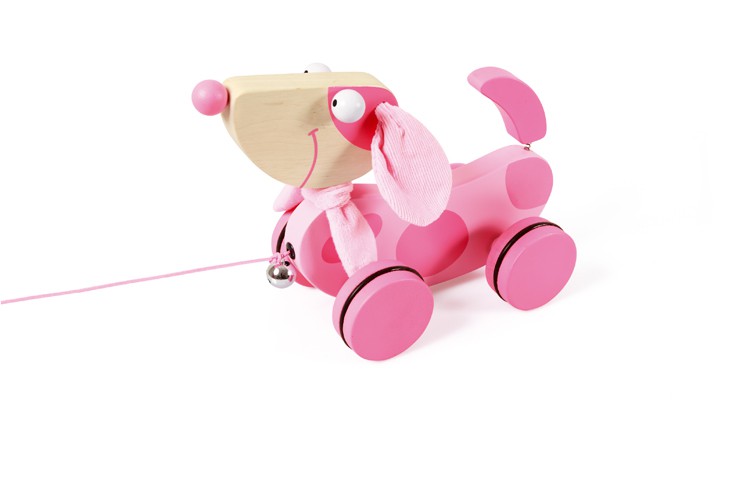 Duży różowy piesek LILY do ciągnięcia 1+